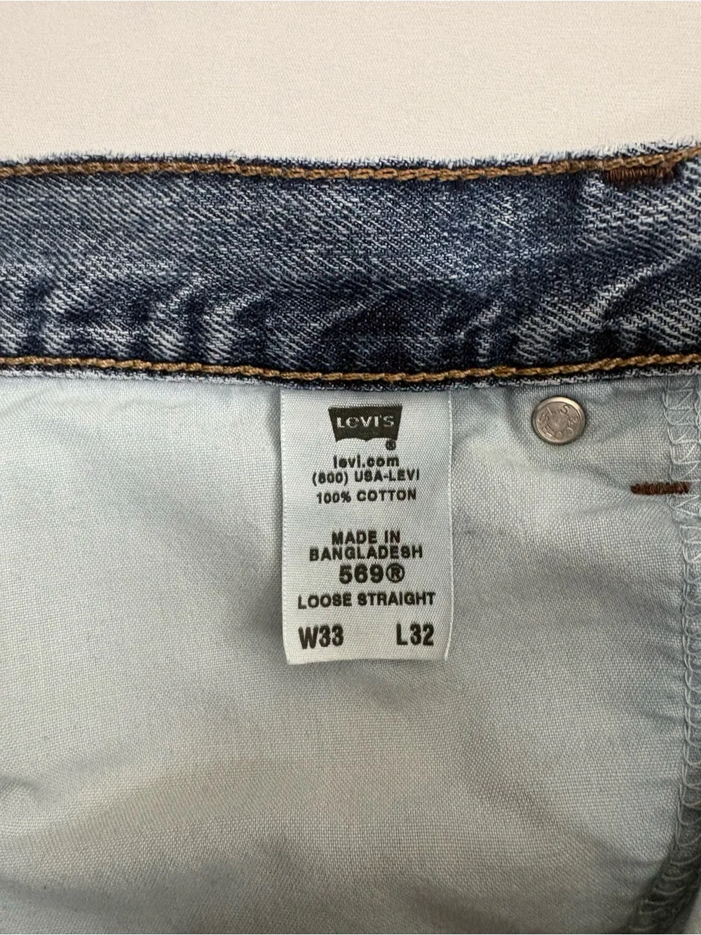 Levi’s 569 Jeans Loose Baggy Wide Leg Grunge Skate Distressed Faded Y2K 33x32